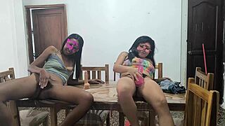 Hot Mexicans Masturbate On The Table, Showing Off Their Sluttiest Sides In Homemade Erotic Video