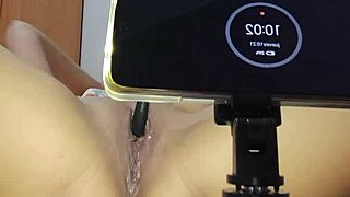 Excited girl masturbates to squirting orgasm and creampie in homemade POV video on xvideos