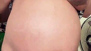 Horny pregnant maid reveals big boobs and hairy pussy on camera while alone
