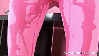 eveline neil in her first piss video with toys