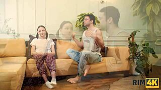 Russian Teen Brunette in Stockings Gives Intense Rimjob to Her Beautiful Mistress