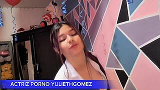 Naughty Colombian teases in short dress with no panties. She grinds on my stick till it bursts real casero!