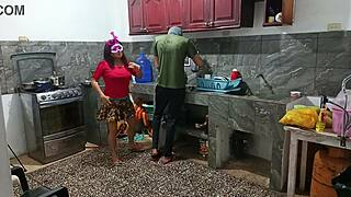 Perverted neighbor flaunts her huge ass while he's watching 😈