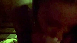 monika fox with pierced nipples sucks cock in the sauna.