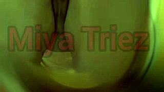 Miya Triez performs strip tease with teasing and fucking