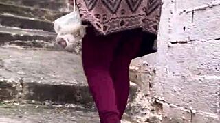 Crazy Horny Girl Climbs Hill To Offer Her Wet Pink Pussy!