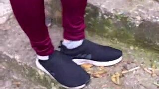 Crazy Horny Girl Climbs Hill To Offer Her Wet Pink Pussy!