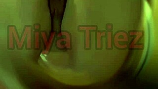 Miya Triez performs strip tease with teasing and fucking