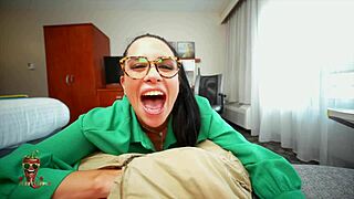 Sandy Love Gives Intense Handjob To European Student