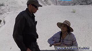 wife gives blowjob to stepson on birthday, dad films outdoor police uniform