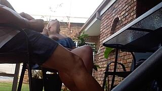 Upskirt View of Me Fucking My Stepmom Outdoors with a Giant Dildo - Shocking Scene!