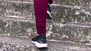 Crazy Horny Girl Climbs Hill To Offer Her Wet Pink Pussy!