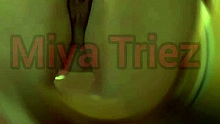 Miya Triez performs strip tease with teasing and fucking
