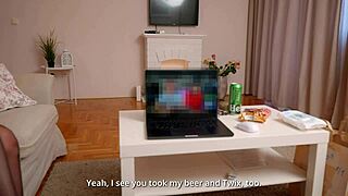 Stepmother begged for cock in her juicy pink pussy