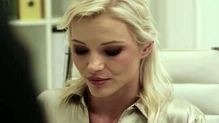 Naughty blonde Zazie Skymm pees then bangs coworker at 21 Sextury