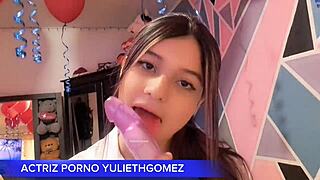 Naughty Colombian teases in short dress with no panties. She grinds on my stick till it bursts real casero!