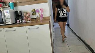 Risky Fucking With Husband's Friend While He's in the Shower, Almost Caught