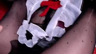 anal lesson and cum inside for neon haired doll in glasses