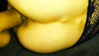 Mature wife's wet holes close-up during anal.