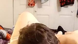 Jerry sucks whip cream off my big tits and eats my pussy until I cum hard in my step cousin's face