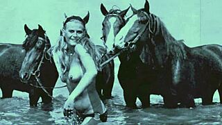 this vintage outdoor hairy pussy and pooch video is super hot! 🔥