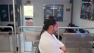 slutty latina stylist seduces client and fucks during haircut 😈