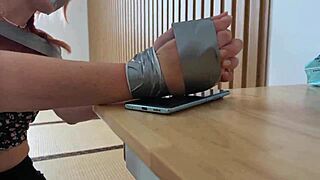 Horny Girlfriend Tied Up in Garage Gets Punished Hard with Vibrator by Friend