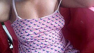 Slut Stepmother Reaches Climax in Juicy Pussy While Dancing in Yard