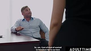 Wow, naughty Penelope Kay seduces older boss!