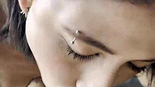 blowjob for the cuckold with cum in the mouth