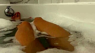 Petite girl moans loudly in the shower bathroom