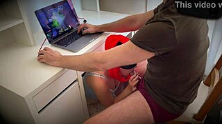 ginger girl sucked while i was playing dota 2, teasing with blowjob and amateurs