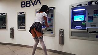 Mexican tranny flashes cock on cablebus ride.