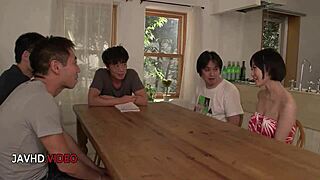 Yu Shinoda takes two cocks in hardcore Japanese group sex