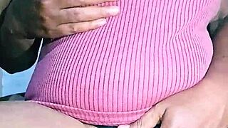 Young indian girl with big natural tits and juicy features plays with balloon
