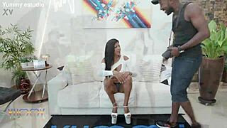 lara alves getting fucked by three big cocks in intense dp and swallowing loads