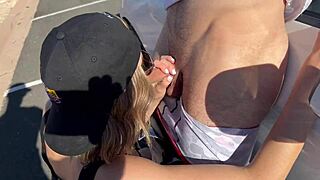 getting banged by two dudes in public, bent over a car in the desert