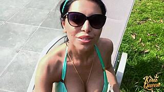 Kira queen drips wet cunt for poolboy chad