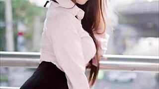 Feeling excited during Airi Habita's jerk off challenge part 2