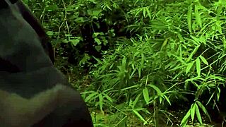 mature babe bent over riding my monster cock in the bush, she orgasmed so hard