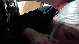 flashing at the party and sucking cock in public with my petite blonde wife