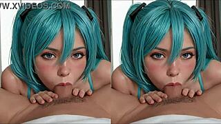 vr miku cosplay in stunning 3d ai-generated detail