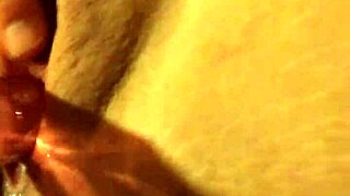 A sexy woman tries out the sex machine in her outfit