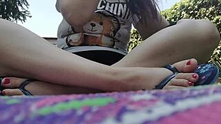 Nicoletta Embraces Nature With Dirty Feet On Webcam