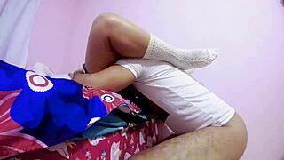 Wow! Amateur Sex with Schoolgirl, Breaking Her Tight Pussy, Ass Pulsing with Real Pleasure!