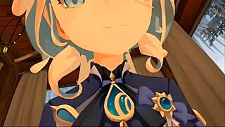 yukoshvr furina takes control and dominates goth girl in riding session