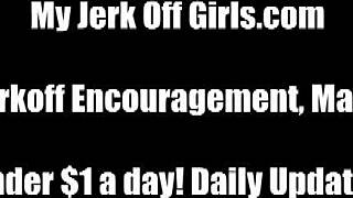 Cheerleader jerk off instruction humiliation