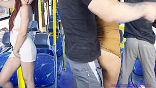 Hot Woman Groped and Creampied Inside a Crowded Public Bus