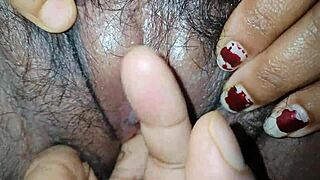 Desi Bhabi Cleaning Her Hairy Pussy