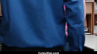 Best friends get blackmailed and fucked by mall officer